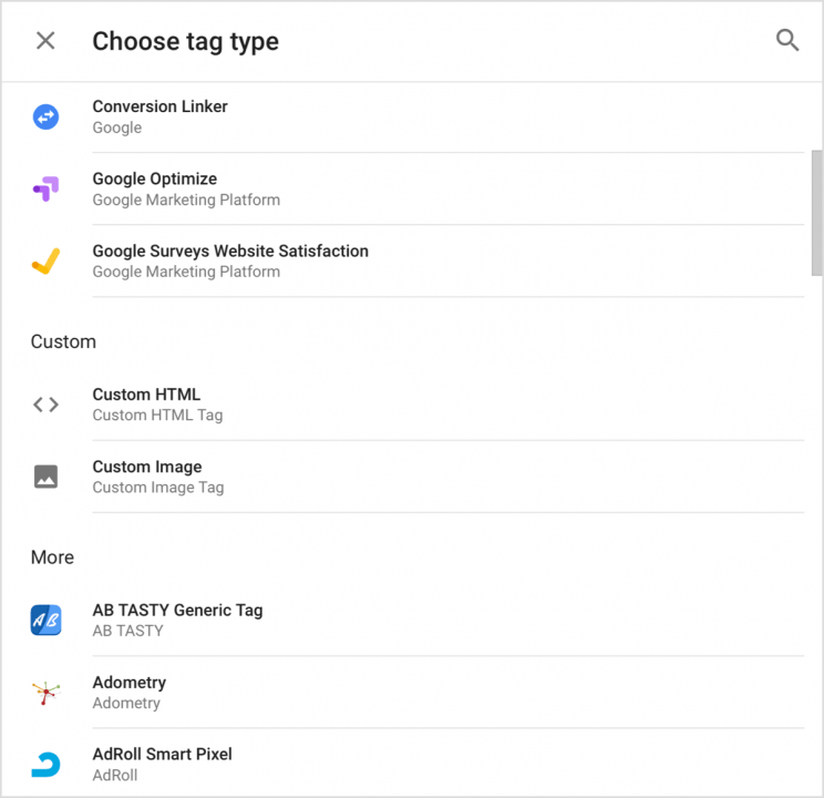 tag types facebook tracking pixel