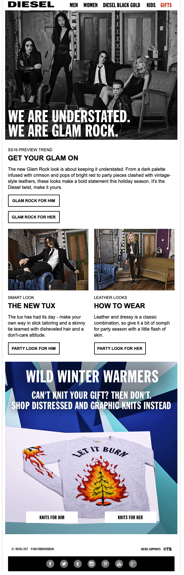 Holiday Email Example by Diesel