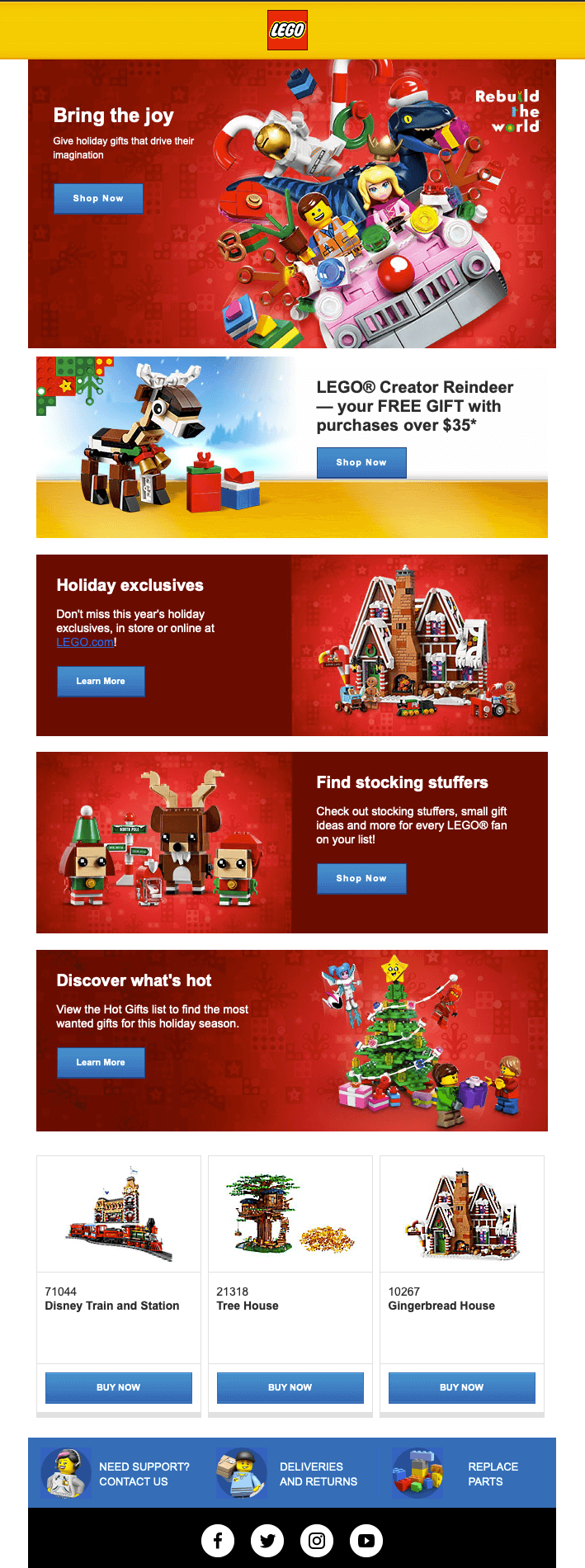 Holiday Email Example by Lego