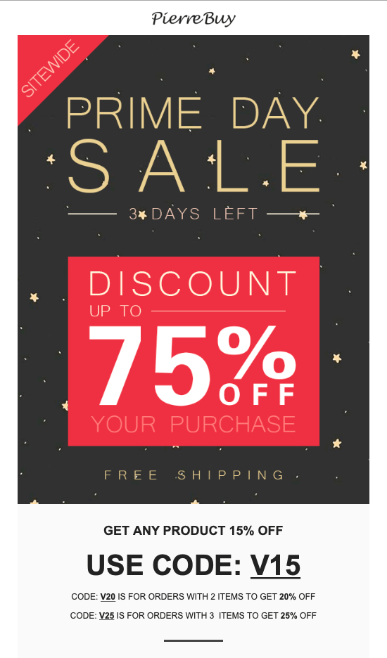 pierre buy email newsletter with discount