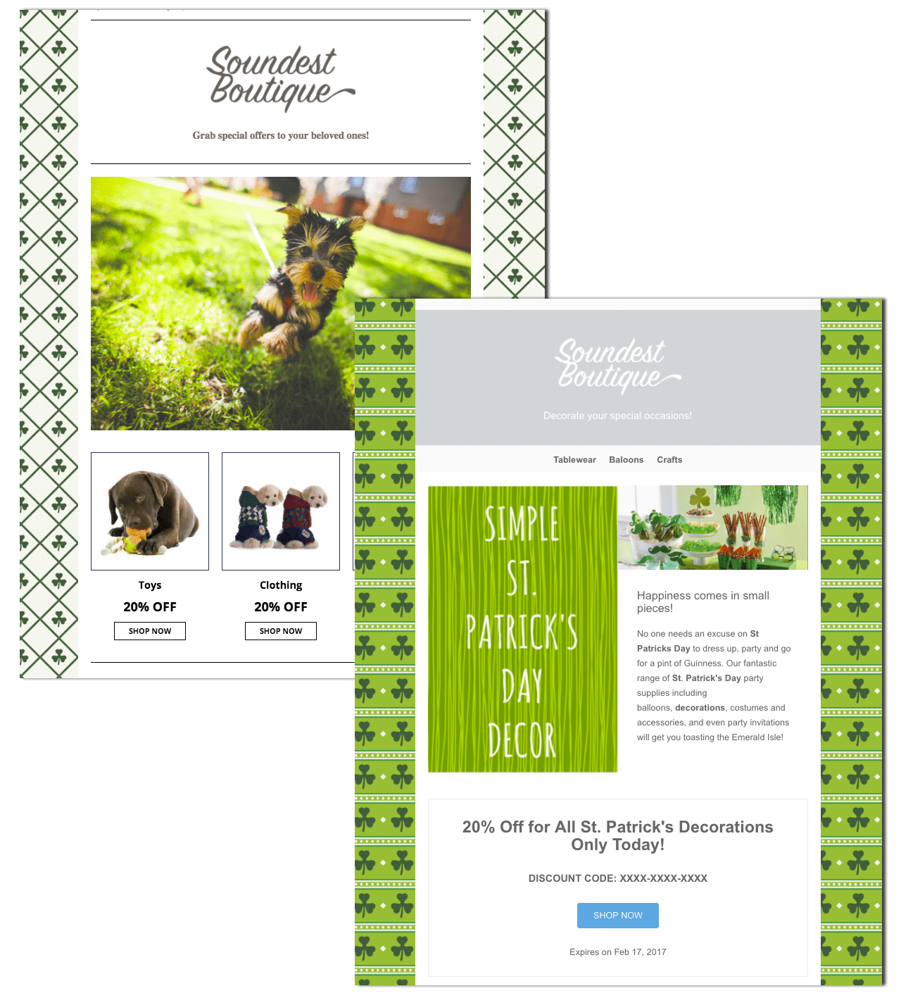 St Patrick email templates