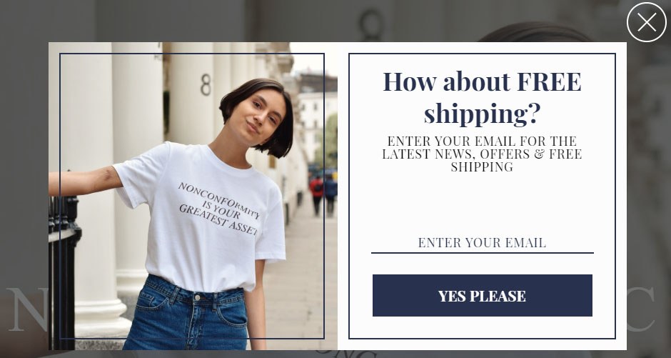 Ararose Clothing Exit-intent Popup Example