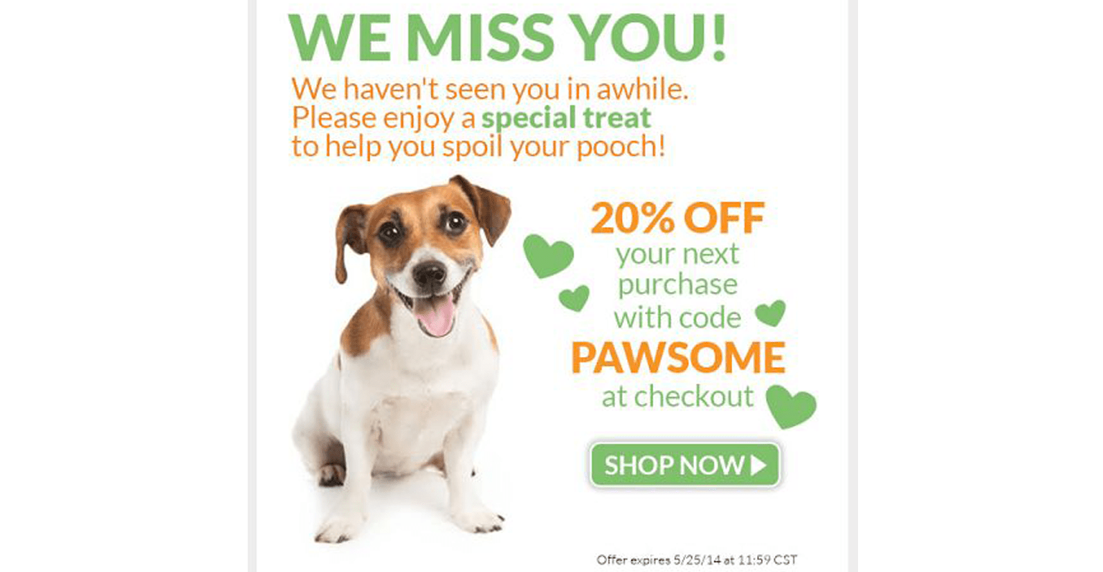 Reactivation email by Doggyloot