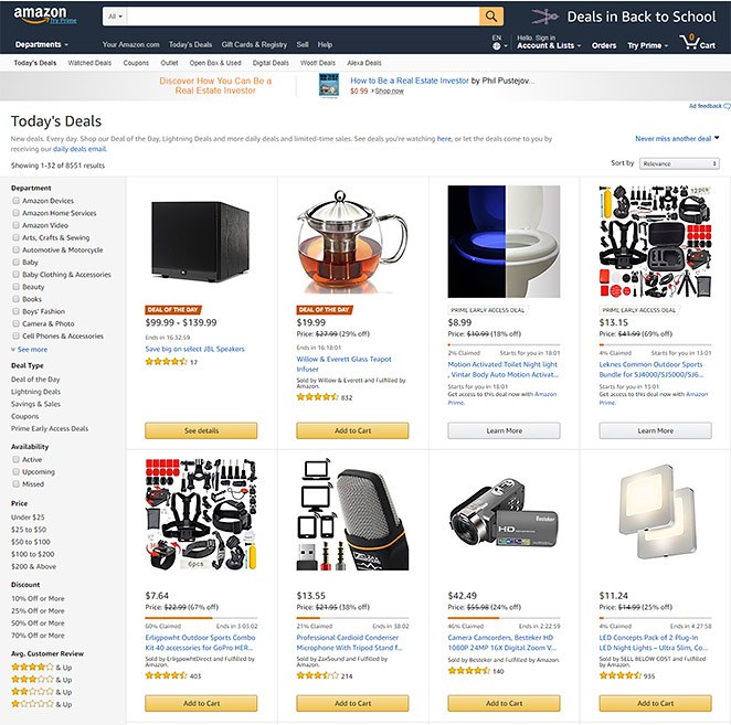 The Amazon site has some design problems, but it's brand name and product offerings are truly amazing