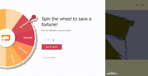 Soundest's Wheel of Fortune is a great interactive form to help you build an email list