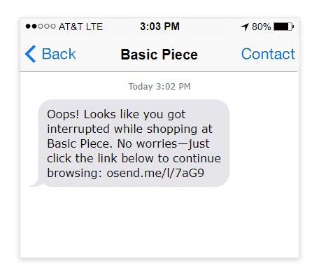 Use Omnisend's SMS marketing automation to send timely abandoned cart messages