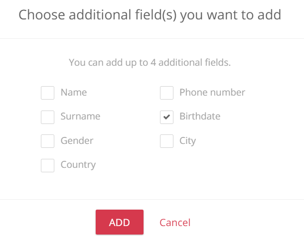 Additional Form Field for a popup - Birthdate