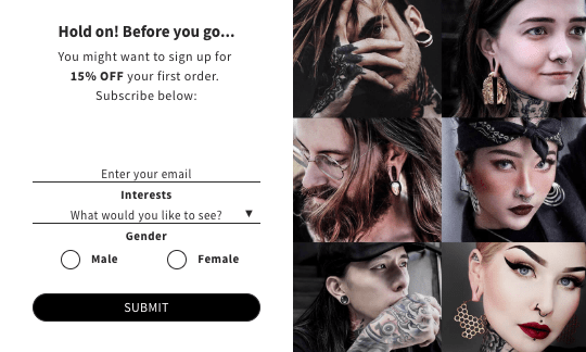 Collecting information at signup process