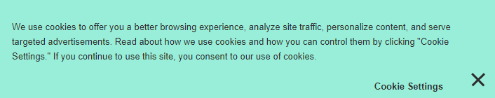 An example of a soft opt-in cookie notification