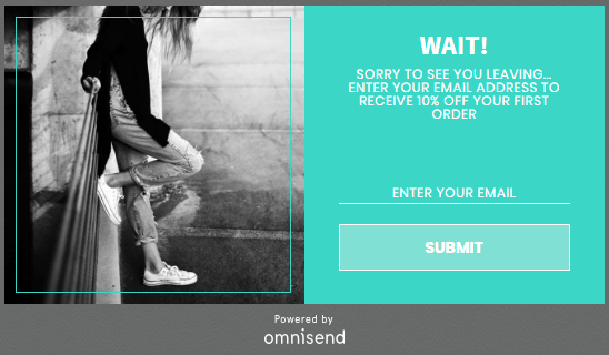 An example of Omnisend's exit-intent popups