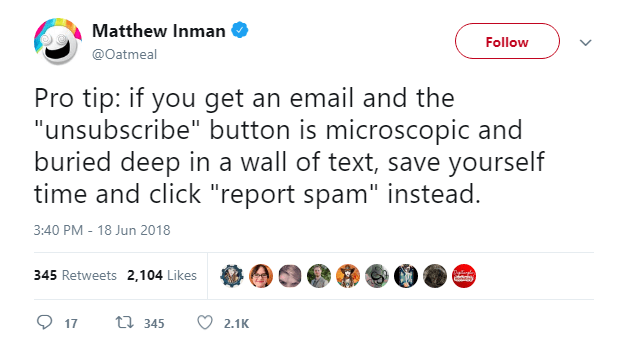 This is why you shouldn't hide your unsubscribe link