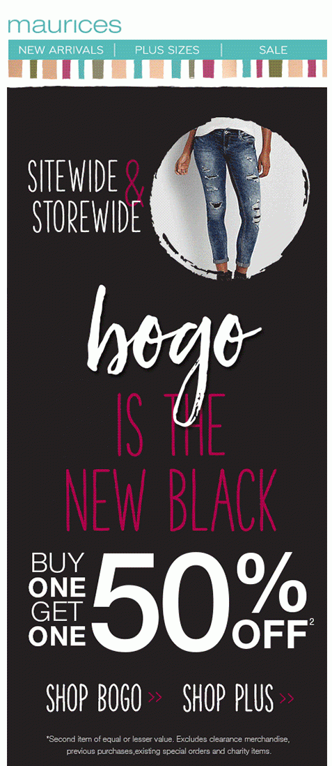 Maurices Black Friday email example