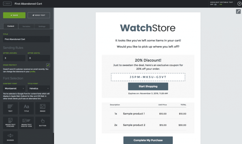 WooCommerce abandoned cart plugin CM Commerce