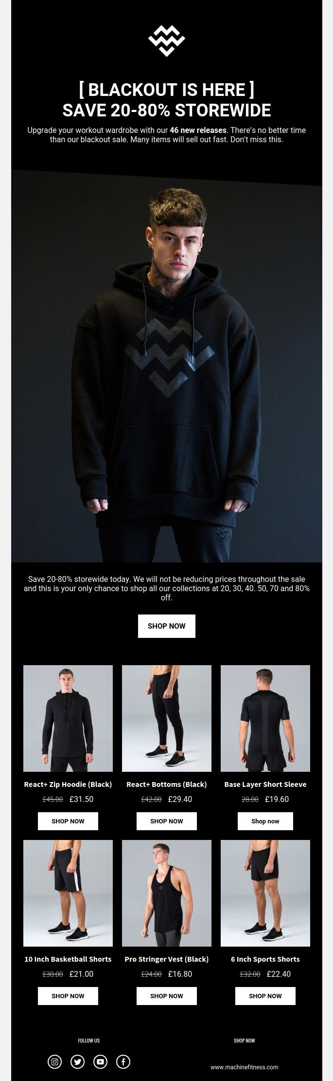 machine fitness black friday black email design