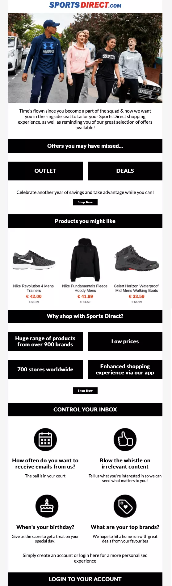 sportsdirect thank you email