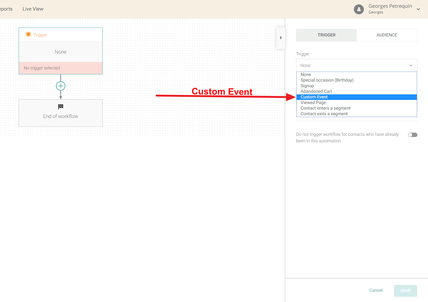 Custom Event Trigger Emails