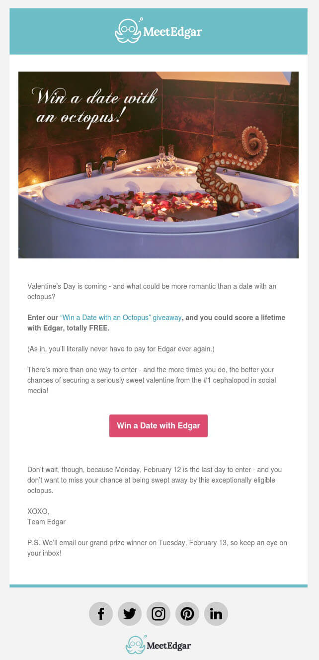 Valentines day newsletter by MeetEdgar