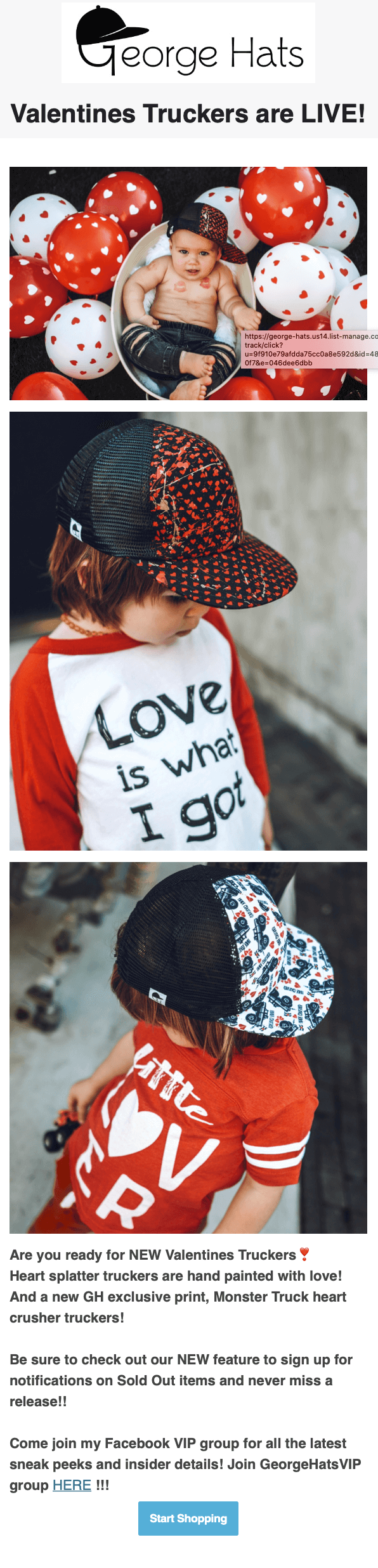 Newsletter di San Valentino di George Hats