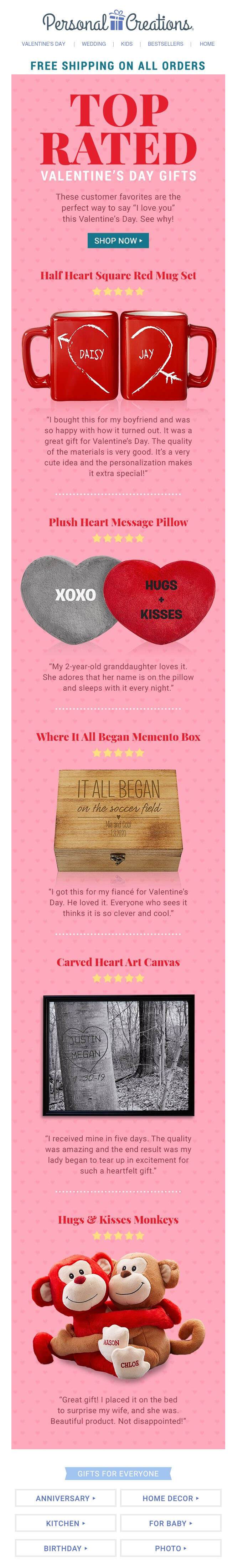 Newsletter di San Valentino di Personal Creations