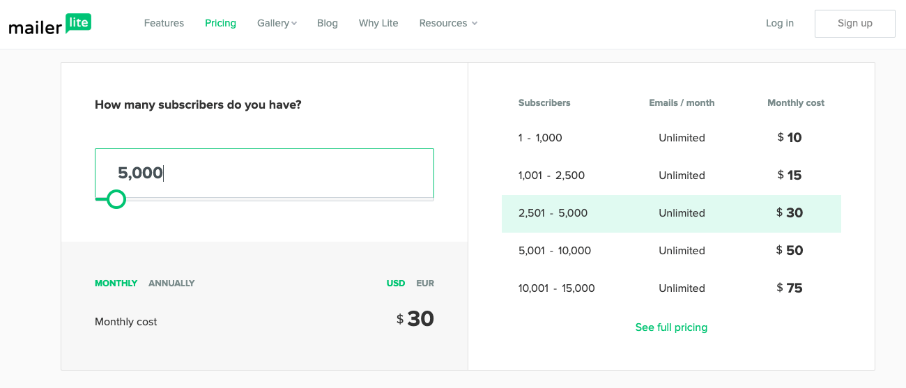 mailerlite-pricing