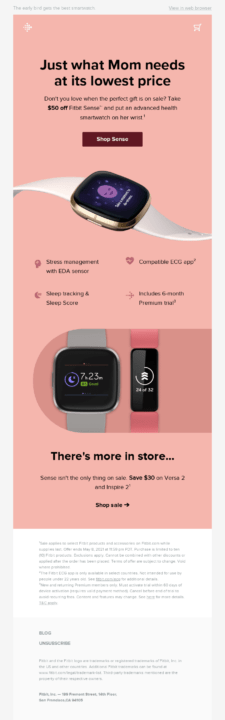 Fitbit email for Mother's day