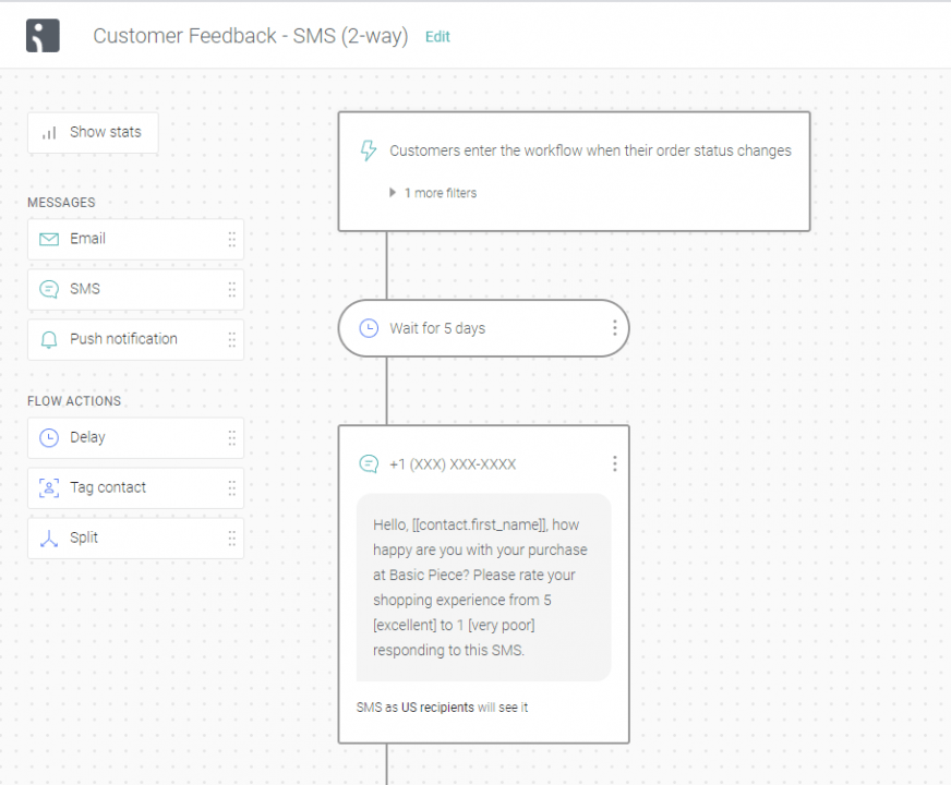 two-way SMS — customer feedback