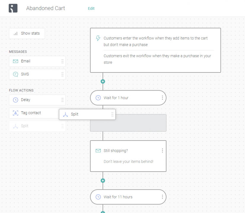 Set up Automation Splits inside of the Workflow Editor