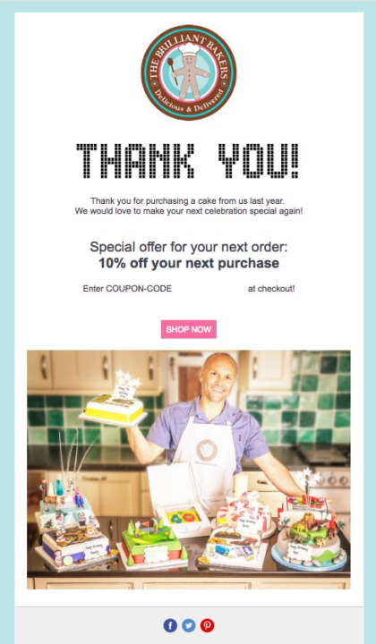 Post purchase thank you email