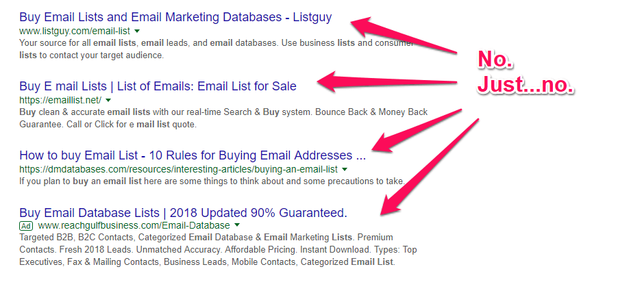 build email lists, not buy them
