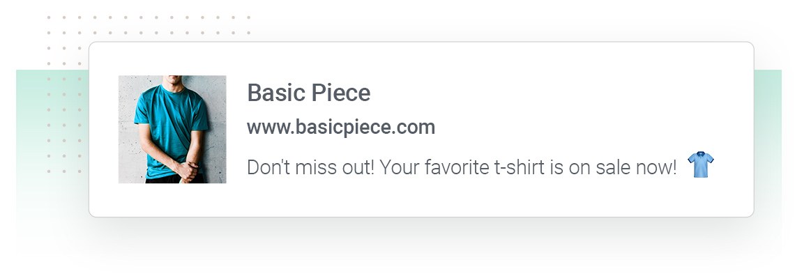 An example of web push notifications