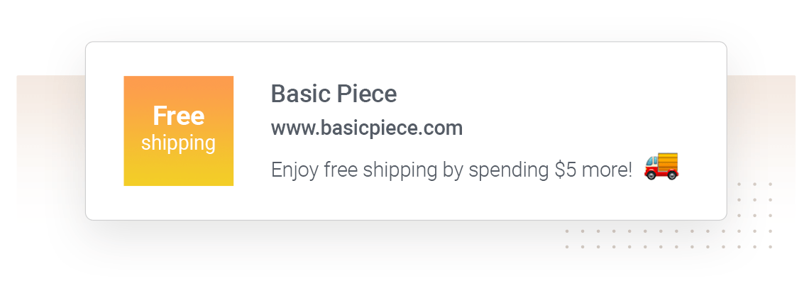 Web push notification with upsell message