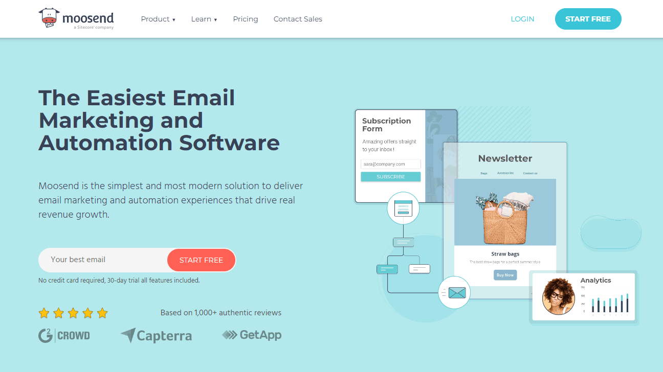 Moosend is an easy to use email marketing and automation softwarw