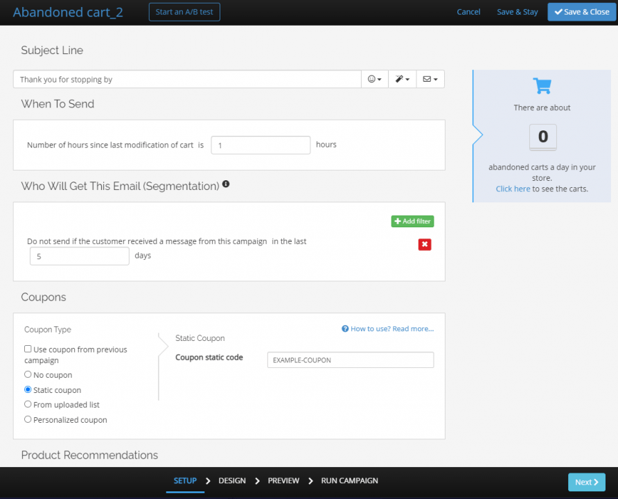remarkety and omnisend abandoned cart automation