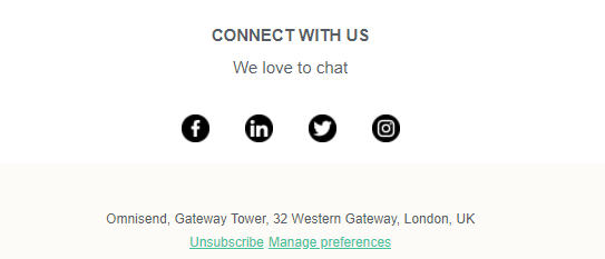 omnisend footer email send checklist