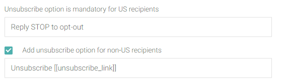 The SMS unsubscribe options in Omnisend's marketing automation tool