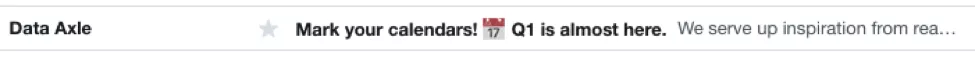 email subject line with a calendar email emoji