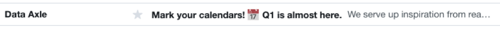 email subject line with a calendar email emoji