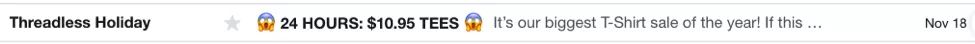 subject line with the screaming face emoji is used to express extreme excitement and FOMO