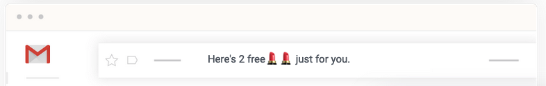 subject line example how easily recipients will recognize the emojis as a gifts waiting in the email