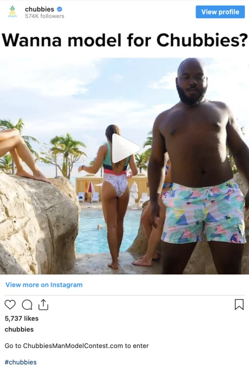 Successful DTC brands: Chubbies