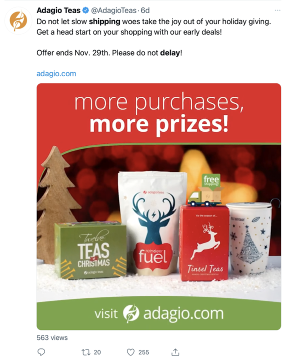 Social media post with limited-time offer