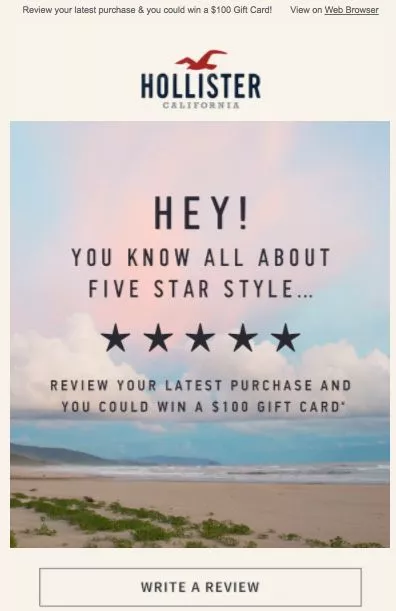 Hollister transactional email