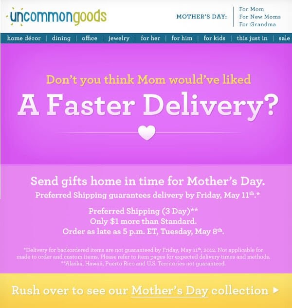 Uncommon goods email blast