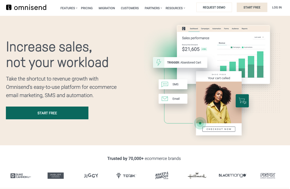 Omnisend a mass email service