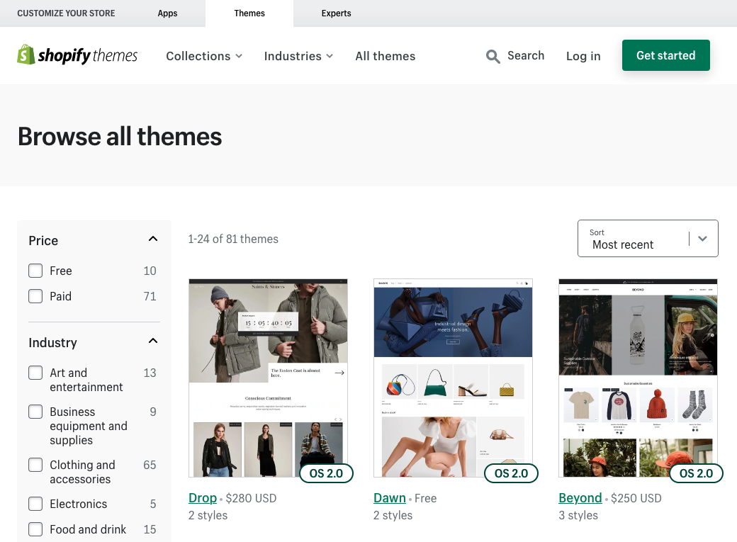 Shopify themes