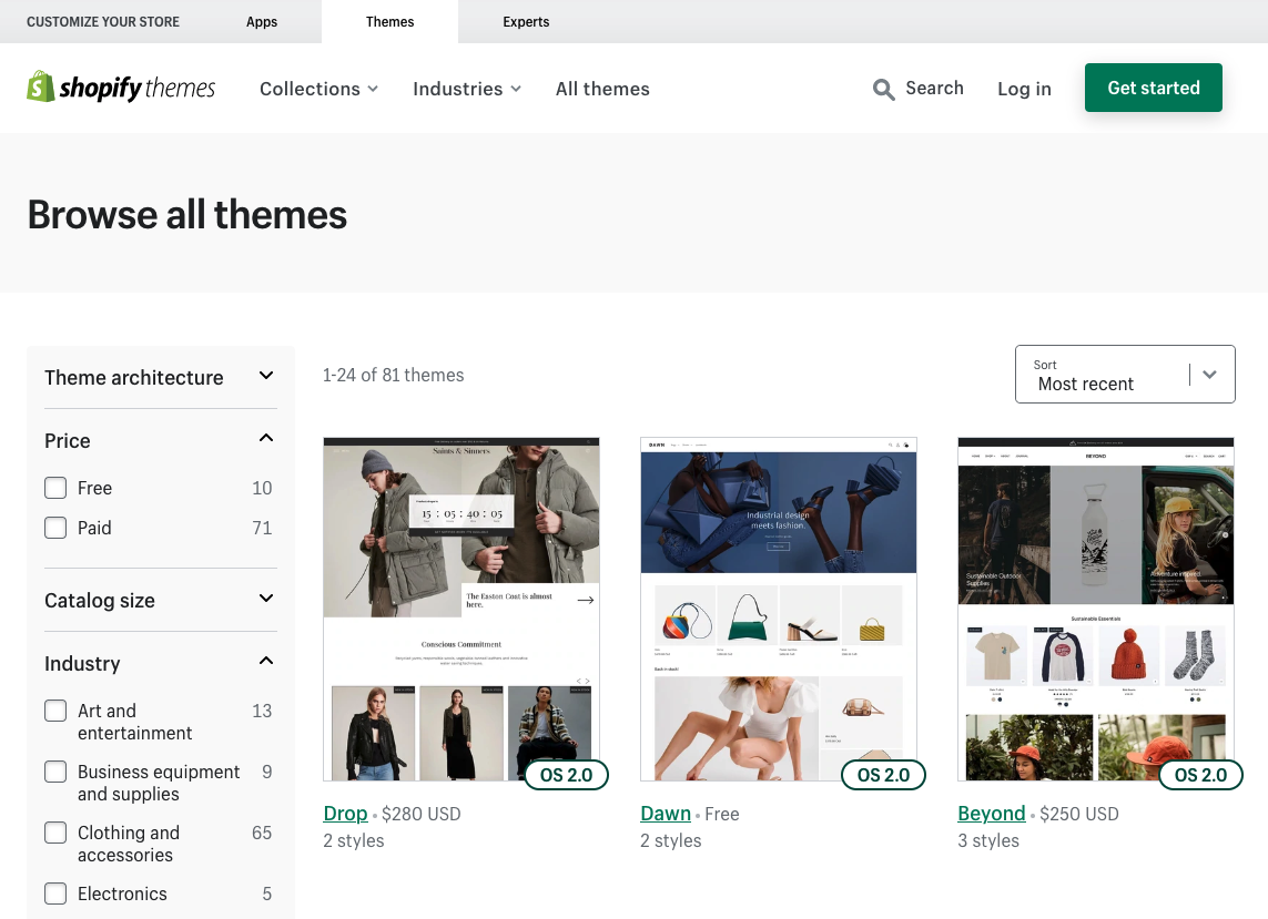 Shopify themes