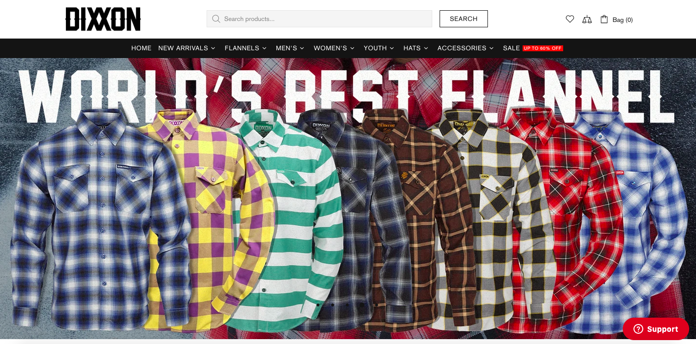 Dixxon eshop selling flannel shirts