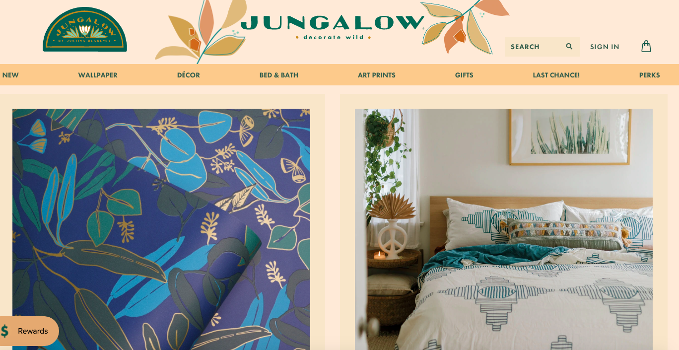 Jungalow ecommerce website