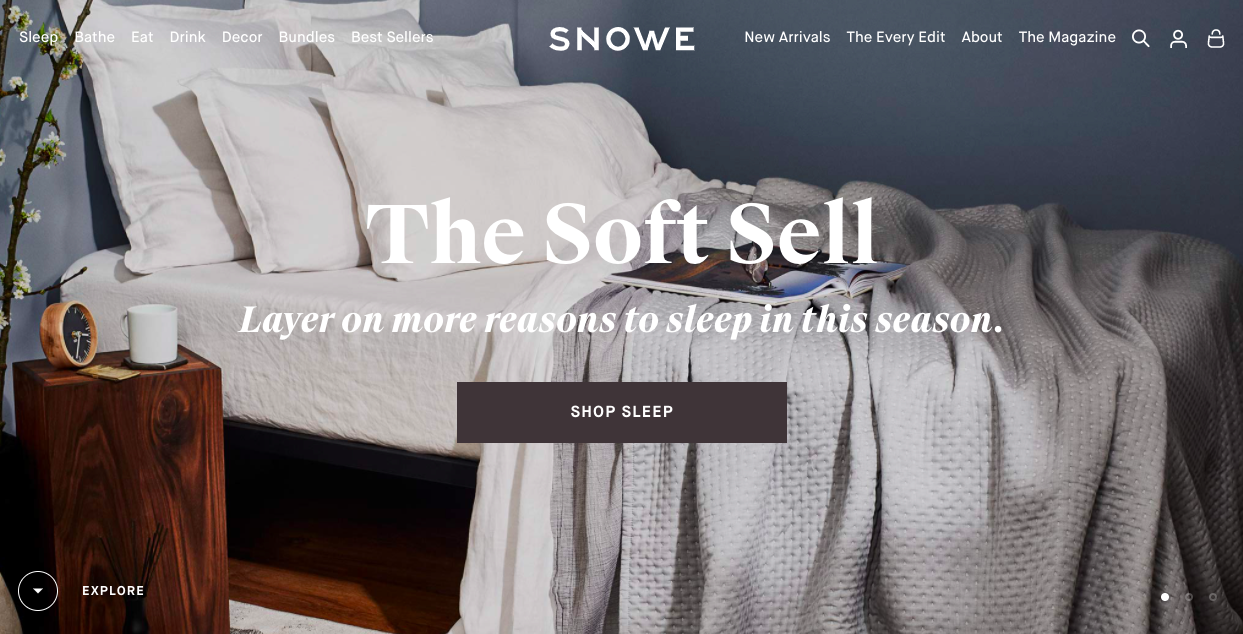 Snowe shopify store