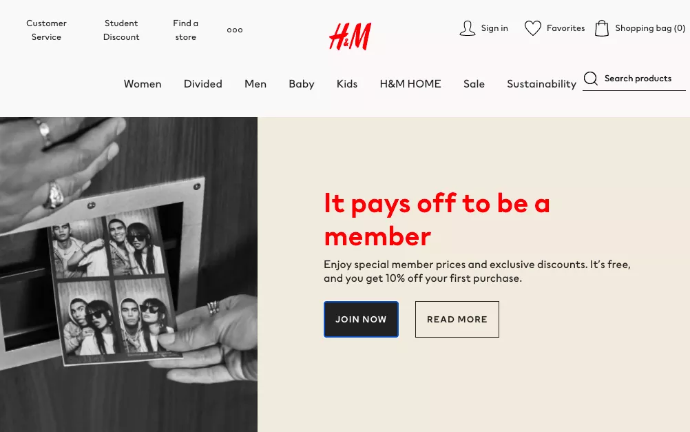 H&M Now loyalty app